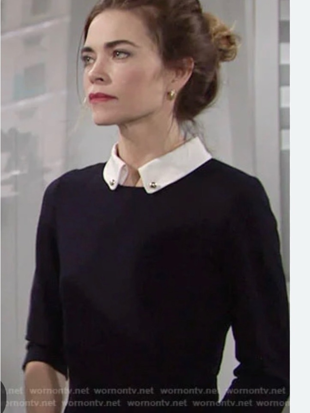 Victoria Beckham NWT XXL Navy Nitta Collar Dress AS SEEN ON TV The Young and ..